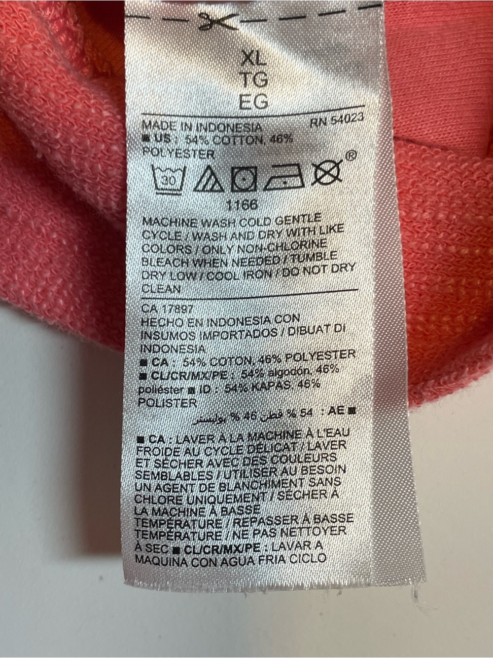 Old Navy - Coral Zip Hoodie with Kangaroo Pocket Full Zipper - Women’s Size XL - Picture 5 of 8